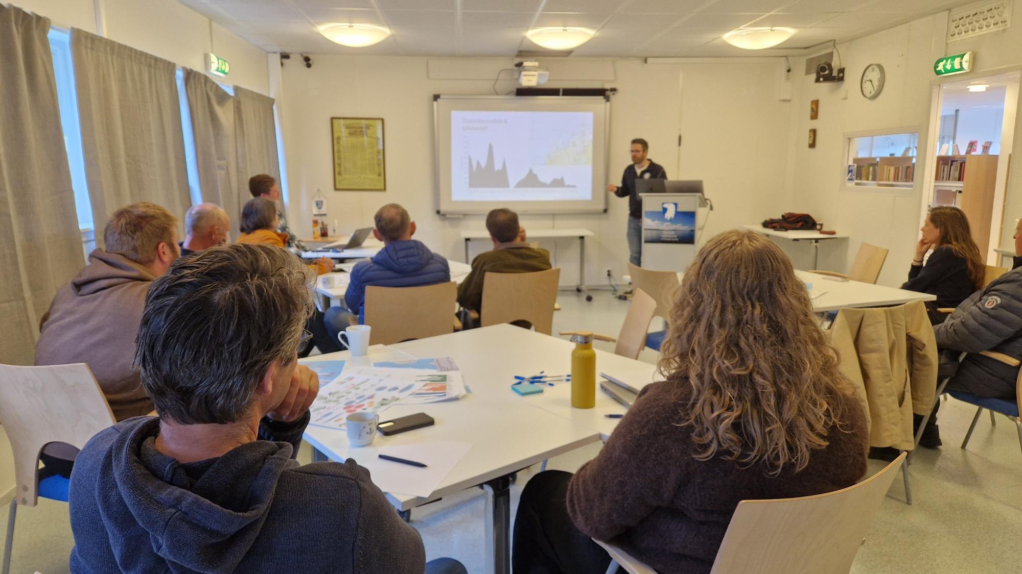 Troms community workshop engaging families and students in Atlantic wolffish conservation and kelp forest awareness.
